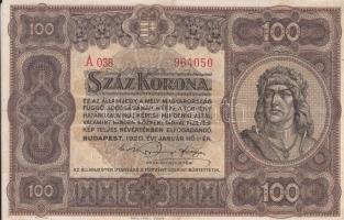 1920. 20f + 50f + 1K + 10K + 20K (2x) kétféle szín T:I,I- + 100K "Orell Füssli Zürich" T:I...