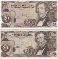 Ausztria 1966. 1000Sch + 1967. 20Sch (2x) T:III Austria 1966. 1000 Schilling + 1967. 20 Schilling (2x) C:F