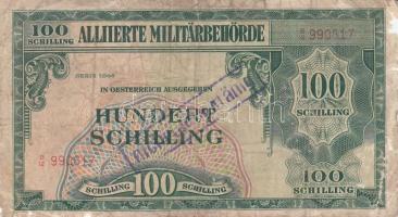 Ausztria / nemzetközi megszállás 1944. 1Sch + 2Sch + 5Sch + 50Sch felülbélyegzéssel + 100Sch felülbé...