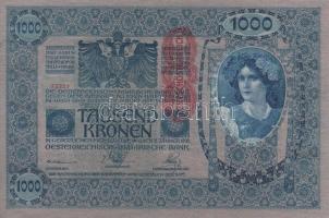 1902. 1000K mindkét oldal azonos, "Deutschösterreich" felülnyomással (4x) ebből 3db egymás...