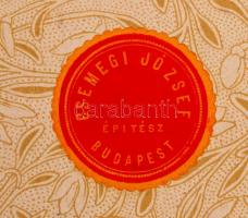 Csemegi József (építész):Pályaterv mappája 15 db tervrajzokkal és portré ceruza rajzzal