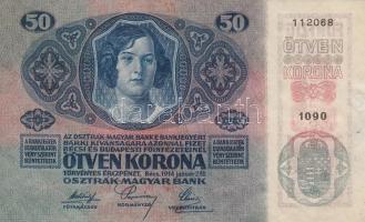 1914. 50K "Deutschösterreich" felülnyomással (4x) ebből 3db egymás utáni sorszámmal, minde...