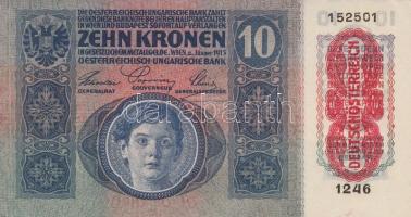 1915. 10K "Deutschösterreich" felülnyomással (5x) ebből 3db-2db egymás utáni sorszámmal T:...