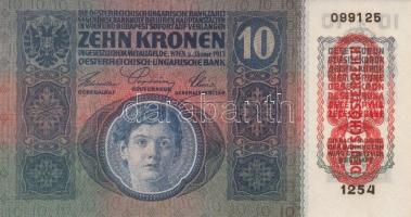 1915. 10K "Deutschösterreich" felülnyomással (5x) ebből 3db-2db egymás utáni sorszámmal T:...