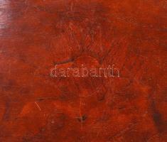 cca 1910 Pácolt, intarziás asztali edényalátét, kínáló 25x32 cm