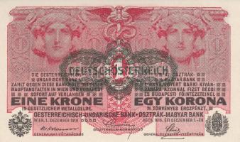 1916. 1K "Deutschösterreich" felülnyomással (5x) ebből 3db-2db egymás utáni sorszámmal T:I