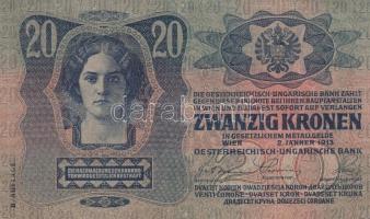 1902. 1000K + 1912. 100K + 1913. 20K I. és II. kiadás, felülbélyegzése nélkül mindegyik T:II,II-,III