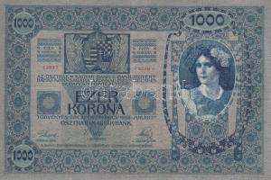 1902. 1000K + 1912. 100K + 1913. 20K I. és II. kiadás, felülbélyegzése nélkül mindegyik T:II,II-,III