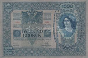 1902. 1000K + 1912. 100K + 1913. 20K I. és II. kiadás, felülbélyegzése nélkül mindegyik T:II,II-,III