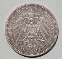 D.Reich/Poroszország 1907. 5M Ag T:3+ pici ph.