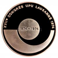 Svájc 1974. "100 éves az UPU - konferencia Lausanne" Au sorszámozott emlékérem (26.04g/0.9...