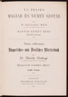 Dr. Ballagi Mór: Új teljes német és magyar szótár. Magyar-német rész; Német-magyar rész. Ötödik kiadás. Bp., é.n., Franklin-Társulat. Kiadói, dombornyomott, aranyozott félbőr kötésben, márványozott élmetszéssel, két kötetben, jó állapotú /  German-Hungarian dictionary, half-leather binding, good condition