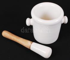 Drasche márkájú nagy porcelán gyógyszerész mozsár 17x15  cm / Pharmacy mortar