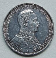 Mémet Birodalom/Császárság/Poroszország 1914. 3M Ag Wilhelm II uniformisban T:2/3