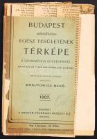 1907 Budapest székesfőváros egész területének térképe, utcajegyzékkel Kogutowitz Manó kiadásában 100...