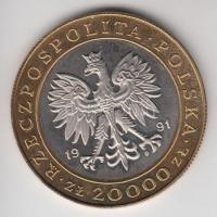 Lengyelország 1991. 20.000Zl Bi "A Varsói Pénzverde alapításának 225. évfordulója" T:1-
Po...