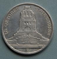 D.Reich/Szászország 1913. 3M Ag "Népek csatája emlékmű" T:2/3