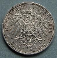 D.Reich/Szászország 1913. 3M Ag "Népek csatája emlékmű" T:2/3