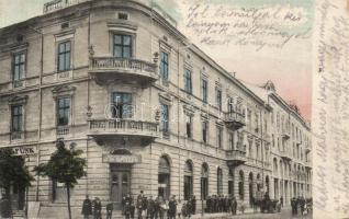 Unidentified Polish town view postcard with Feldpost cancellation; J. H. Spitzer's shop with Hebrew sign board