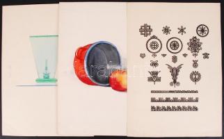 15 db különféle plakátterv és rajz, 14×9-29×23 cm