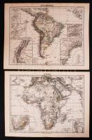 cca 1850 9db térkép, részben festett rézkarc. Stieler's Schul-Atlas, Gotha, Justus Perthes / 
9...