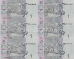 Ukrajna 2004. 1H 6-os ívben T:I
Ukraine 2004. 1 Hryvnia in sheet of six C:Unc