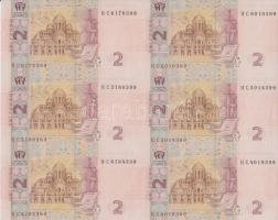 Ukrajna 2004. 2H 6-os ívben T:I- kis hajlás
Ukraine 2004. 2 Hryvnia in sheet of six C:AU small curve