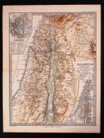 cca 1850 Palesztina. Stieler's Schul-Atlas No 25b, Gotha, Justus Perthes. Színezett rézkarc /  Palestina. Stieler's Schul-Atlas No 25b, Gotha, Justus Perthes. Colored etching, 32x24,5cm