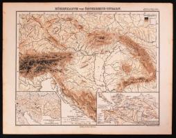 cca 1870 Höhenkarte von Österreich-Ungarn (Ausztria-Magyarország domborzati térképe). Stieler's Schul-Atlas No 2. Gotha, Justus Perthes, 24,5x31,5cm