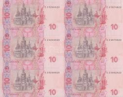 Ukrajna 2004. 10H 6-os ívben T:I-
Ukraine 2004. 10 Hryvnia in sheet of six C:AU