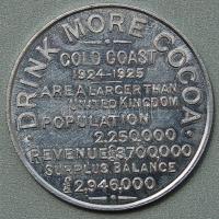 Aranypart 1925. Alu reklámzseton "Igyál több kakaót" angol nyelvű felirattal T:1