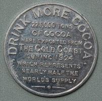 Aranypart 1925. Alu reklámzseton "Igyál több kakaót" angol nyelvű felirattal T:1