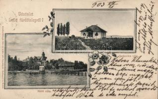 Balatonlelle-fürdőtelep, Hüttl és Jankovics villa, floral (fa)