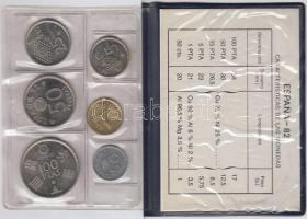 Spanyolország 1980. "Labdarugó VB" numizmatikai szett 6 klf db 0,50P-100P T:1 tanúsítvánny...