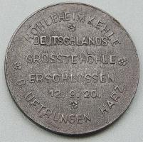 D.Reich 1920. fém látogatási érem Harz- barlangban, törpeábrázolással T:2