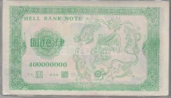Bontatlan csomag nagyalakú kínai égetési pénz 100 db 400.000.000 névértékben T:I
China hell banknote...