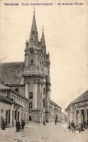 Komárom Szent András-templom, Korén József, Leisz Nándor üzlete / church, shops