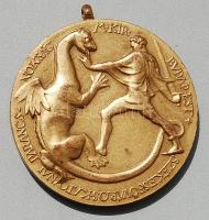 1920-as évek?! "Székesfőváros Katonai Parancsnokság" nagyalakú aranyozott Br plakett T:2