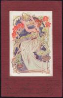 Art Nouveau postcard, glued together from two cards (EB)