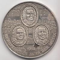 1985. "29. Európa-tallér / A zene európai éve - Bach, Handel, Scarlatti" Ag emlékérem (23....