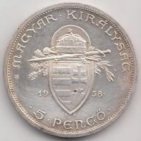 1938. 5P Ag "Szent István" T:2