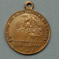 Franciaország 1856. "III. Napoleon" kis réz emlékérem T:3+