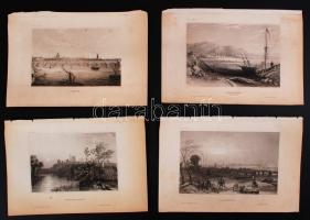 cca 1850 21db acélmetszet Londonról és más brit városokról, tájakról / 
21 steel engravings of Londo...