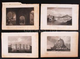 cca 1850 35db acélmetszet különböző európai városokról és tájakról / 
35 steel engravings of Europea...