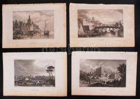 cca 1850 35db acélmetszet különböző európai városokról és tájakról / 
35 steel engravings of Europea...