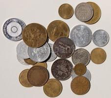 Zsetonok, sörbiléták, bárcák, emlékérmek alu,Br,nikkel régi és új, egész világ, benne mongol, orosz, német, magyar, angol stb. 24 klf db T:PP,1,2,3