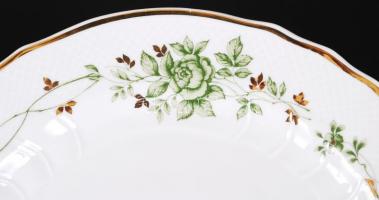 Hollóházi Erika kínálótál, matricás, jelzett, hibátlan, m:14 cm, d:25 cm