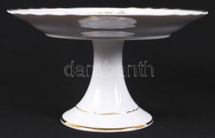 Hollóházi Erika kínálótál, matricás, jelzett, hibátlan, m:14 cm, d:25 cm