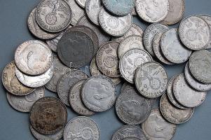 D.Reich 1937-1939. 2M (Ag) 50 db évszámok  arányosan elosztva T:2,3