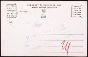 Cca 1940 Angelo (1894-1974): Fotómontázs Karády Katalinról, a Budapest és kedvencei című képeslappal...